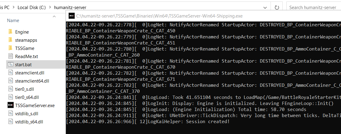 Start HumanitZ server Start HumanitZ server