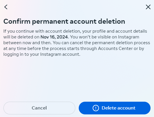Confirm permanent deletion Confirm permanent deletion