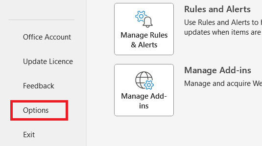 Outlook: The File tab Outlook: The File tab