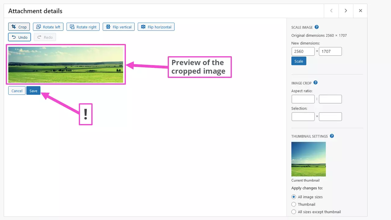 Save resized image to WordPress library Save resized image to WordPress library