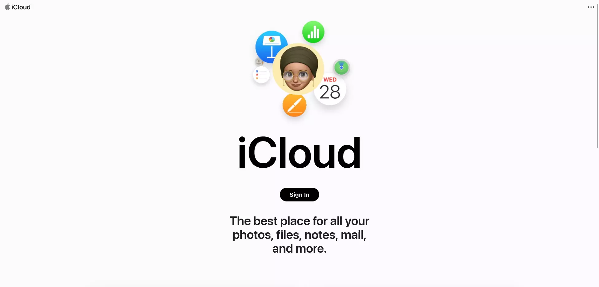 iCloud login page iCloud login page