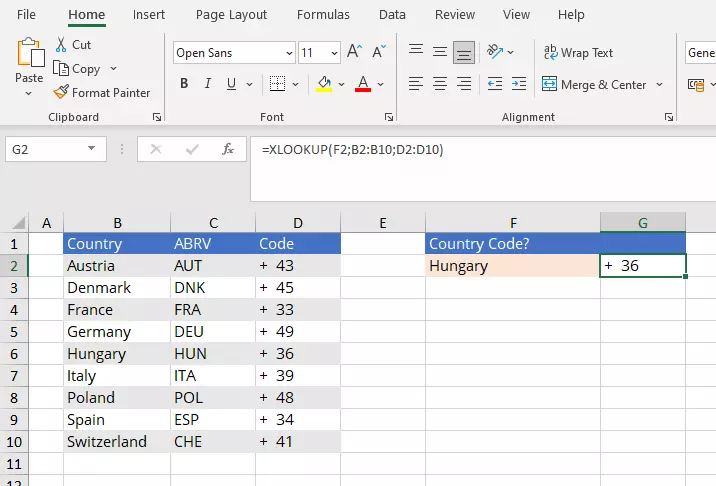 Image: XLOOKUP: Example with three mandatory entries