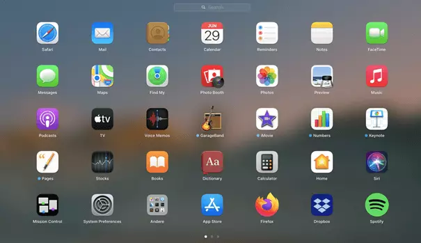 Image: Overview of the Launchpad on a Mac