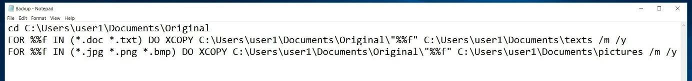 Image: Batch file with complex backup mechanism